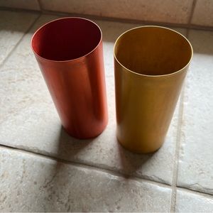 Elegant Red and Gold Metal Tumblers